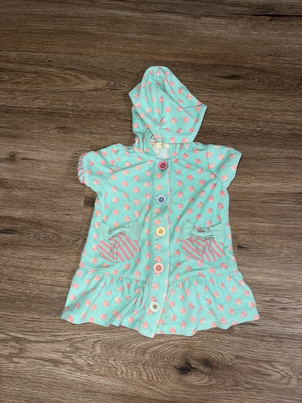 Matilda Jane Baby Girls Miss Mermaid Hooded Terry Cloth Cover-Up Pockets 12-18M